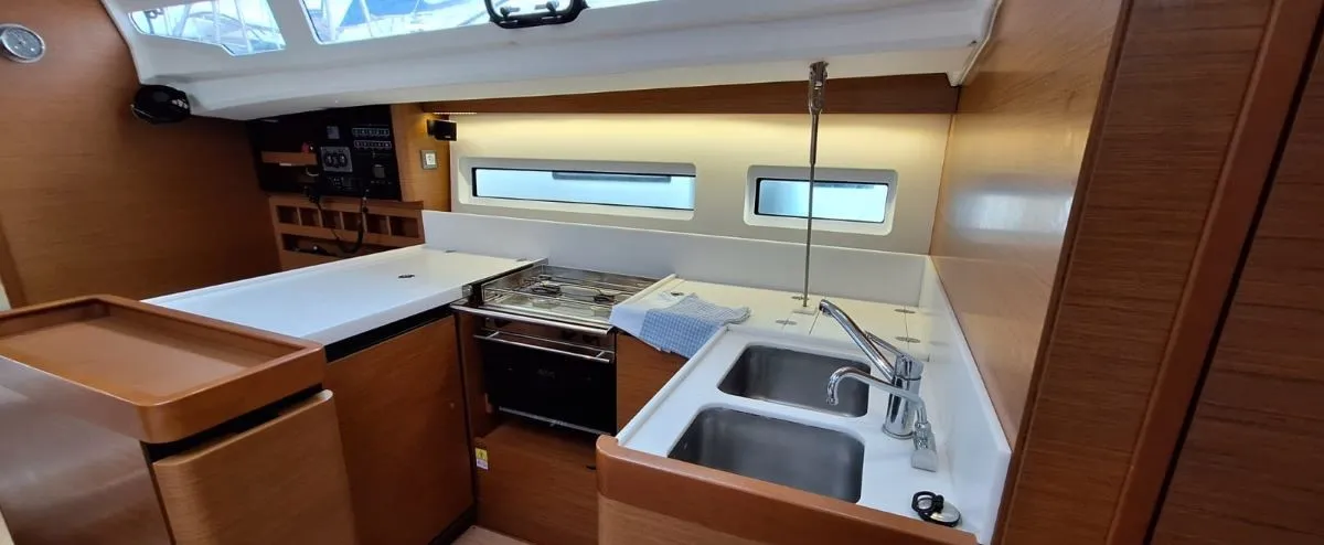 Galley of Soyka, a Jeanneau Sun Odyssey 440 sailboat at Grad Šibenik, Croatia