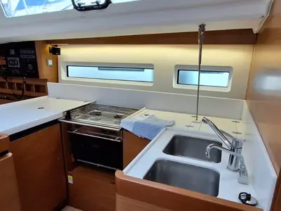 Galley of Soyka, a Jeanneau Sun Odyssey 440 sailboat at Grad Šibenik, Croatia