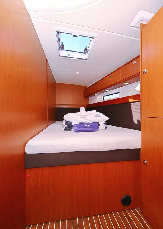 Cabin on El Karinjo, a Bavaria Cruiser 56 sailboat at Grad Trogir, Croatia