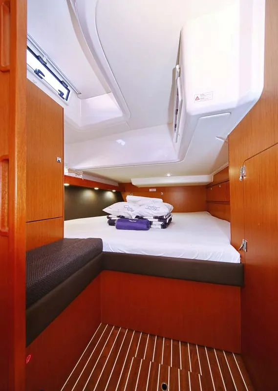 Cabin on El Karinjo, a Bavaria Cruiser 56 sailboat at Grad Trogir, Croatia