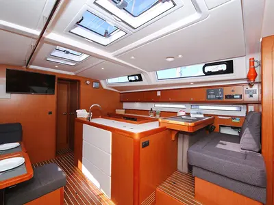 Galley of El Karinjo, a Bavaria Cruiser 56 sailboat at Grad Trogir, Croatia