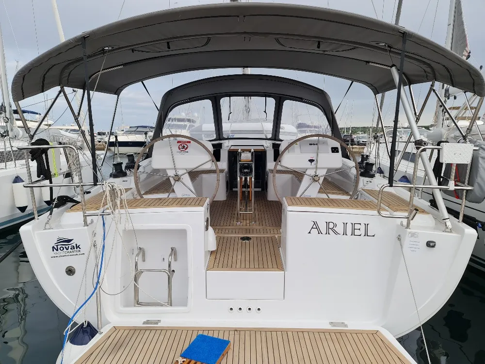 Cockpit of Ariel, a Hanse 458 sailboat at Grad Biograd na Moru, Croatia