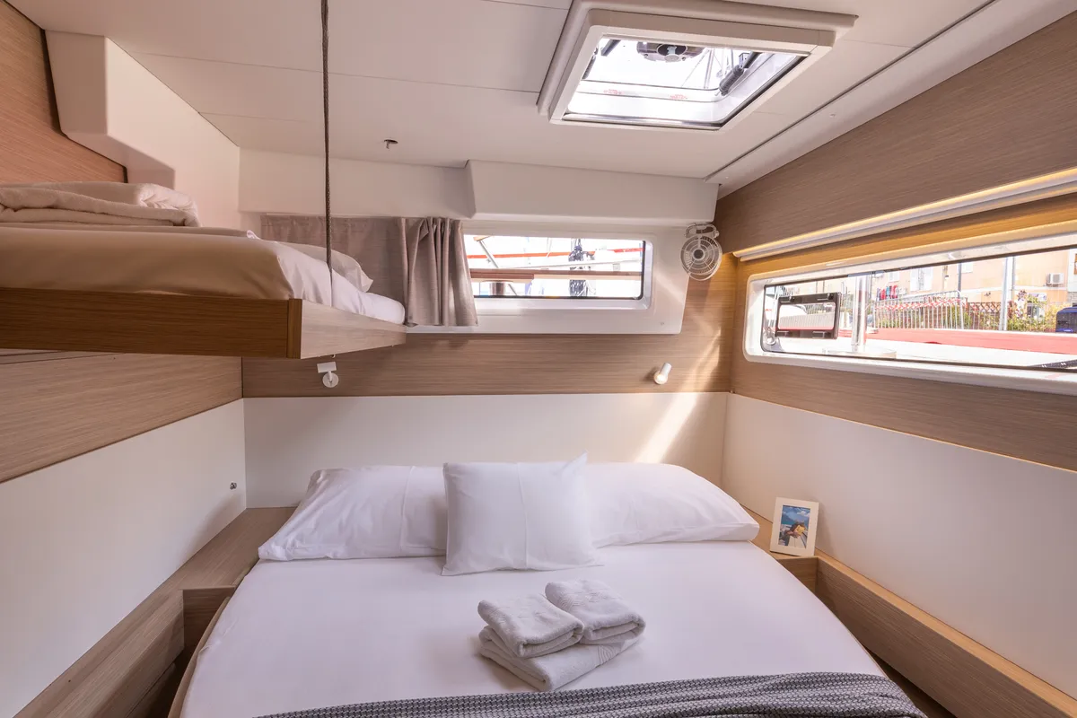 Cabin on LA ROSE, a Lagoon 43 catamaran at Split, Croatia