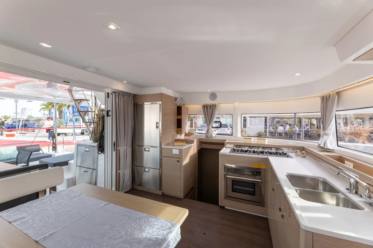 Galley of LA ROSE, a Lagoon 43 catamaran at Split, Croatia
