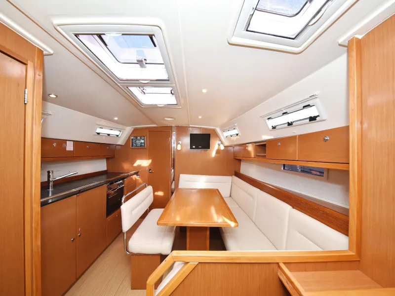 Salon of Pia M, a Bavaria Cruiser 40 sailboat at Zadar, Croatia