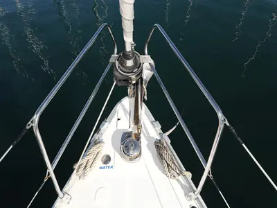 Deck of Pia M, a Bavaria Cruiser 40 sailboat at Zadar, Croatia