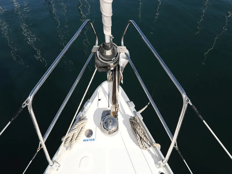 Deck of Pia M, a Bavaria Cruiser 40 sailboat at Zadar, Croatia