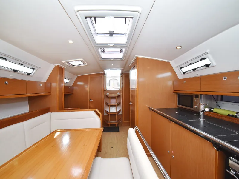 Salon of Pia M, a Bavaria Cruiser 40 sailboat at Zadar, Croatia