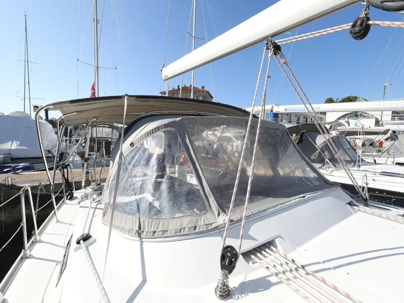 Exterior view of Pia M, a Bavaria Cruiser 40 sailboat at Zadar, Croatia