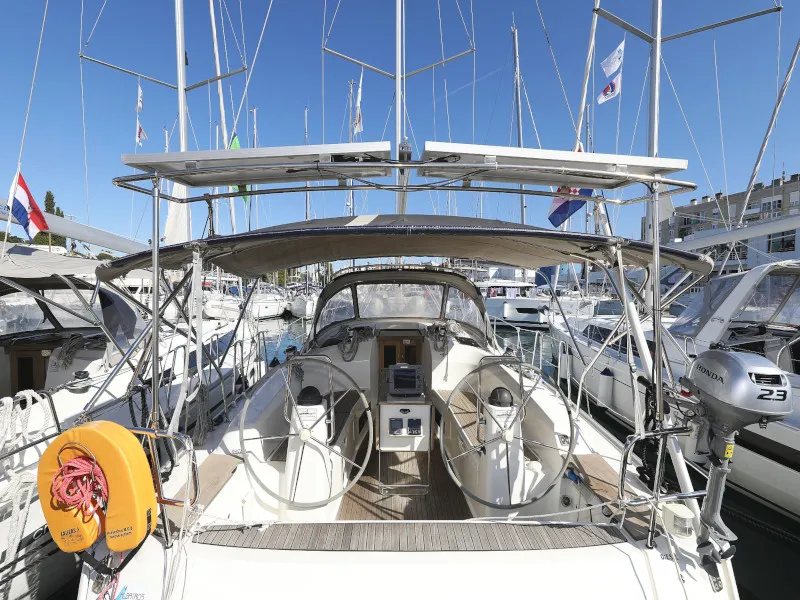 Exterior view of Pia M, a Bavaria Cruiser 40 sailboat at Zadar, Croatia