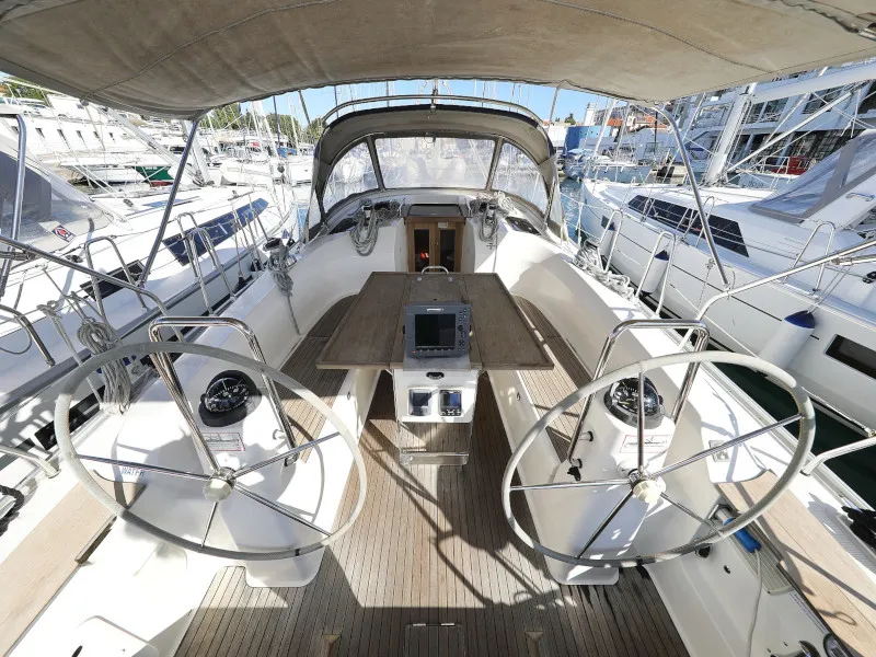 Cockpit of Pia M, a Bavaria Cruiser 40 sailboat at Zadar, Croatia