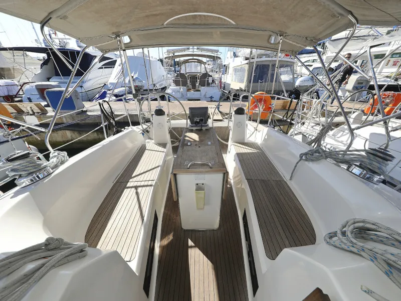 Cockpit of Pia M, a Bavaria Cruiser 40 sailboat at Zadar, Croatia