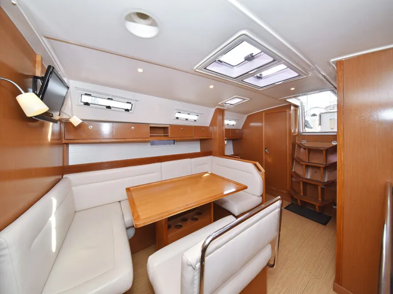Salon of Pia M, a Bavaria Cruiser 40 sailboat at Zadar, Croatia