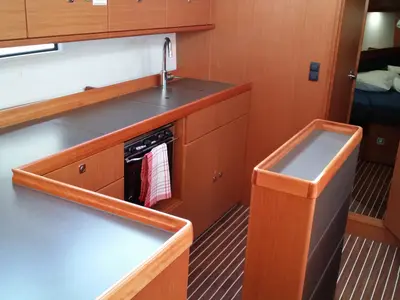 Galley of Faethon, a Bavaria 46 Cruiser sailboat at Preveza, Greece