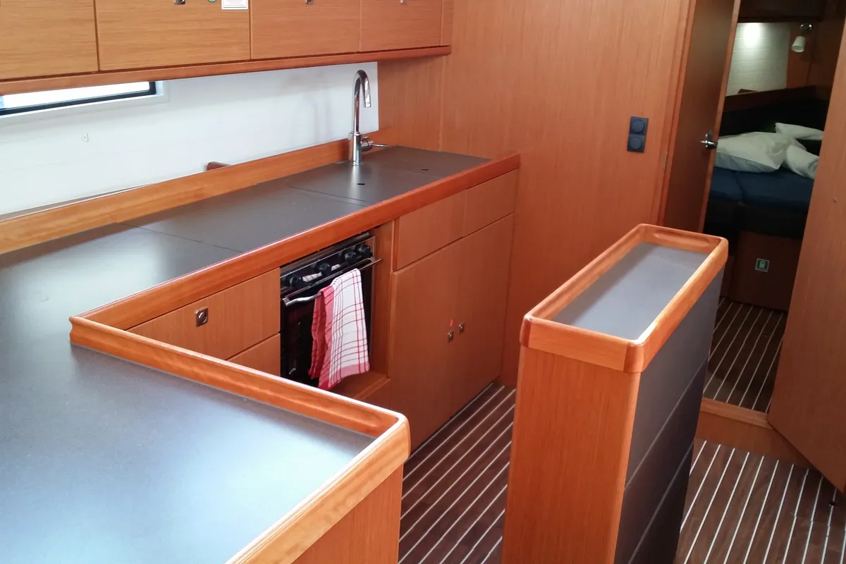 Galley of Faethon, a Bavaria 46 Cruiser sailboat at Preveza, Greece