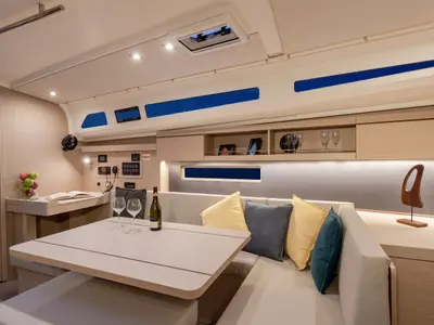 Salon of Moorings 42.3 Exclusive, a Beneteau Oceanis 40.1 sailboat at Road Town, British Virgin Islands