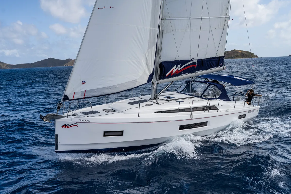 Exterior view of Moorings 42.3 Exclusive, a Beneteau Oceanis 40.1 sailboat at Road Town, British Virgin Islands