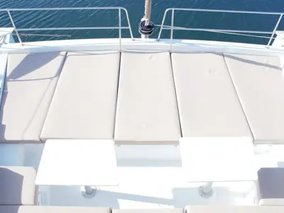 Deck of Magic 3, a Bali 4.3 catamaran at Castellammare di Stabia, Italy