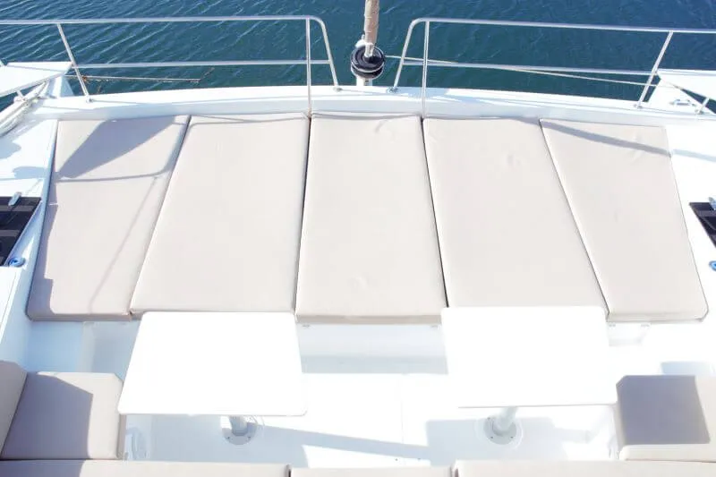 Deck of Magic 3, a Bali 4.3 catamaran at Castellammare di Stabia, Italy