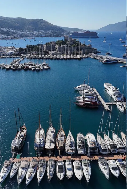 Exterior view of Spark-1, a Bavaria Cruiser 40 sailboat at Bodrum, Turkey