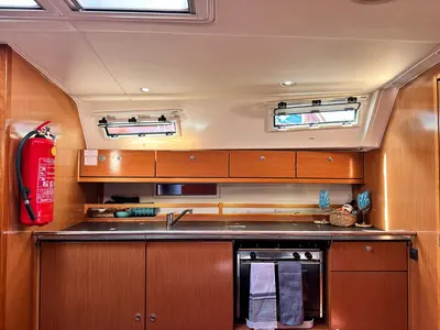 Galley of Spark-1, a Bavaria Cruiser 40 sailboat at Bodrum, Turkey