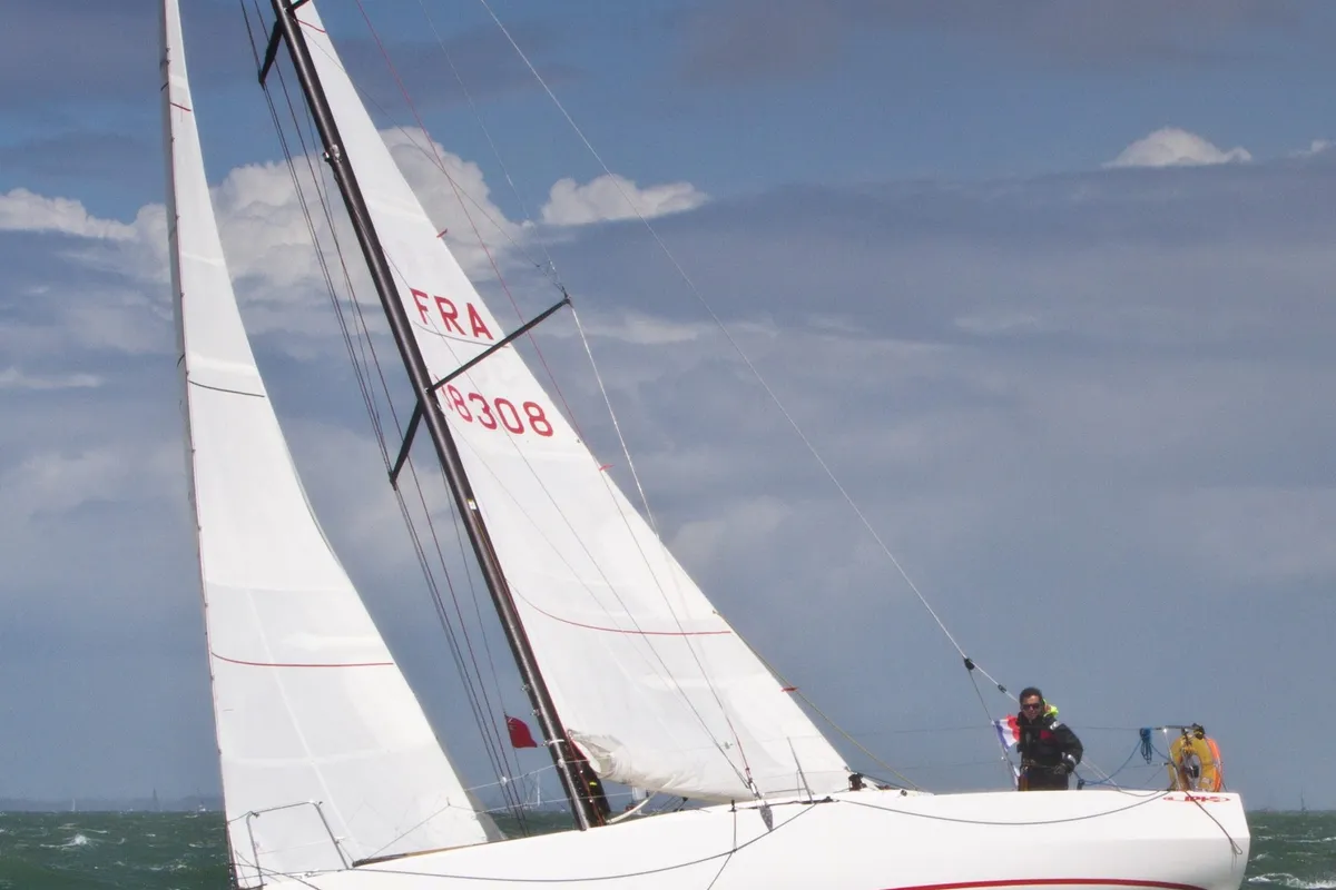 Exterior view of Kurun, a JPK 10.10 sailboat at La Rochelle, France