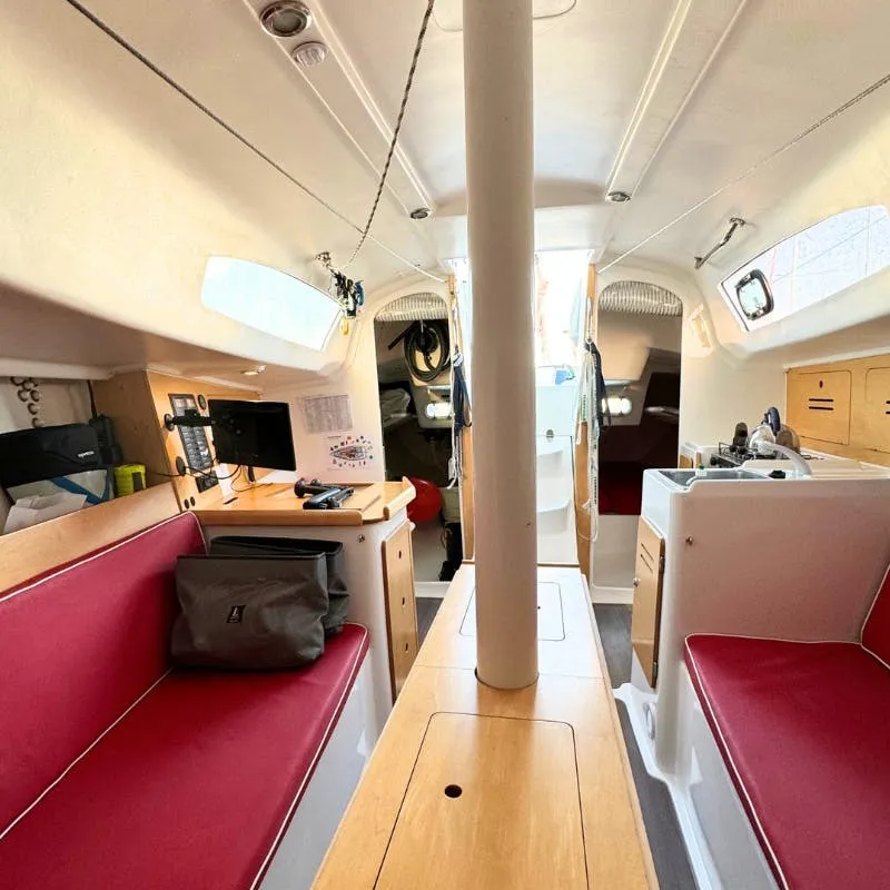 Salon of Kurun, a JPK 10.10 sailboat at La Rochelle, France
