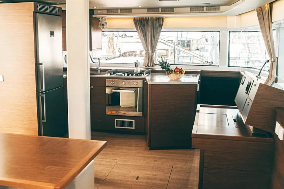 Galley of Akana, a Lagoon 52 F catamaran at Grad Trogir, Croatia