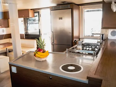 Galley of Akana, a Lagoon 52 F catamaran at Grad Trogir, Croatia