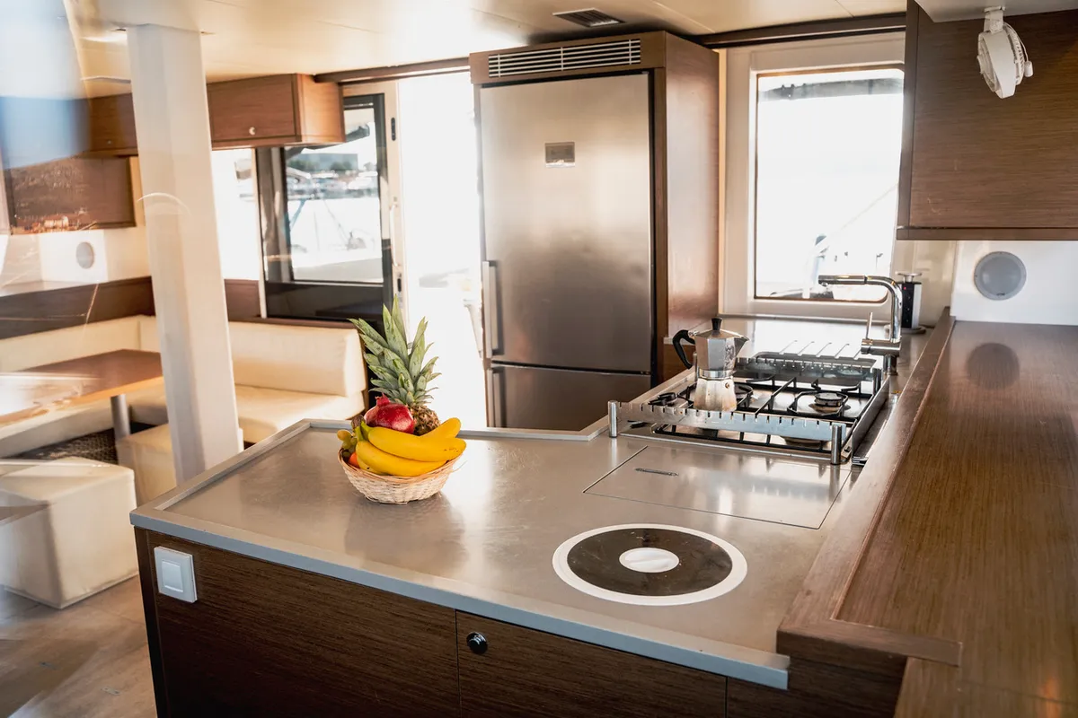Galley of Akana, a Lagoon 52 F catamaran at Grad Trogir, Croatia