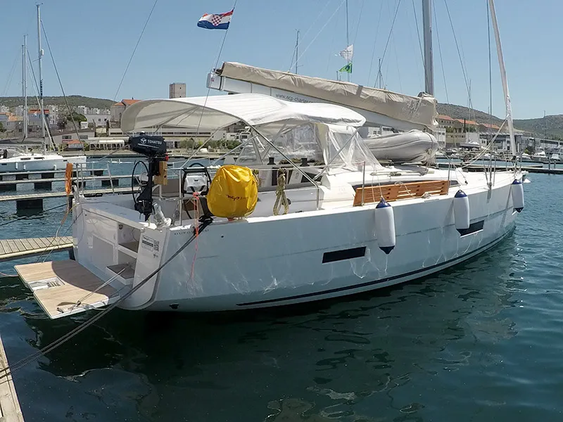 Exterior view of SWEETEST TAB00, a Dufour 430 sailboat at Grad Šibenik, Croatia