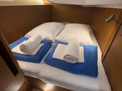 Cabin on Sunset Kiss, a Jeanneau Sun Odyssey 410 sailboat at Dubrovnik, Croatia
