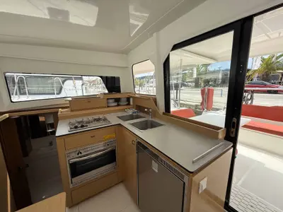 Galley of ROXY, a Excess 11 catamaran at Kontokali, Greece