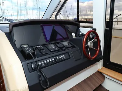 Cockpit of Nord, a Greenline 48 Fly motor yacht at Grad Biograd na Moru, Croatia