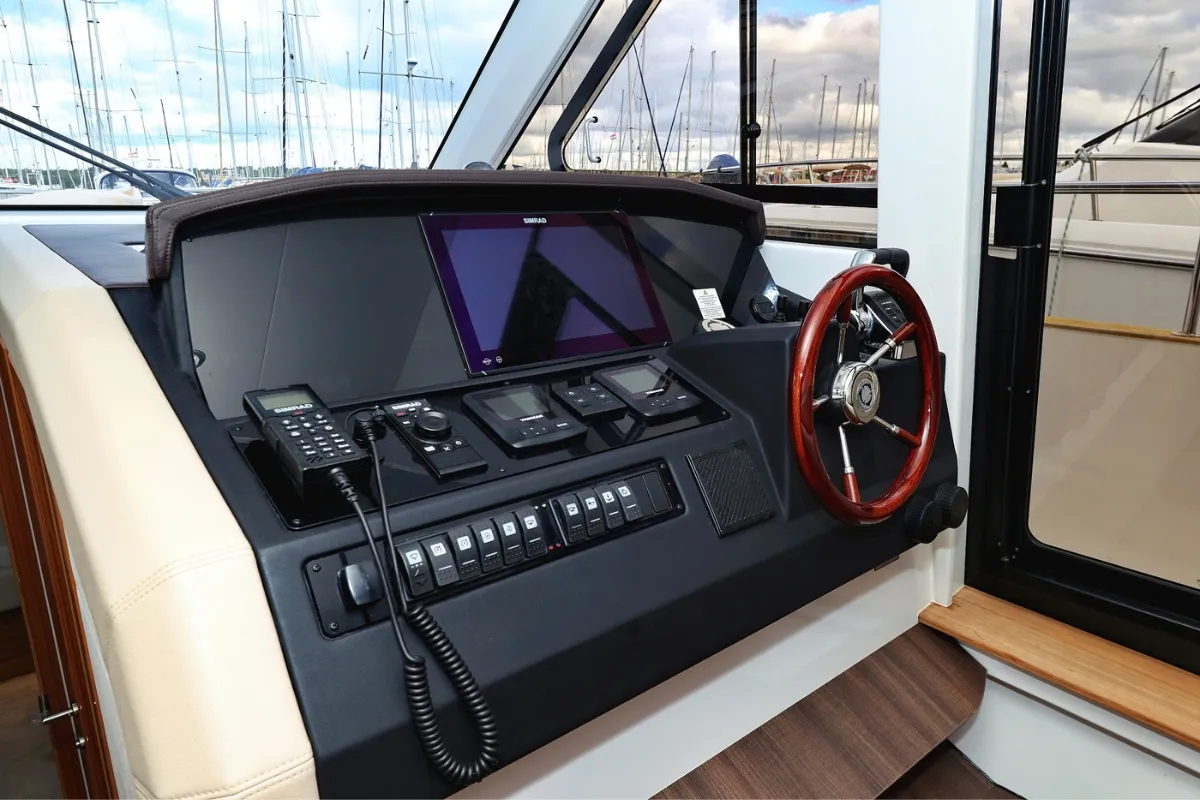 Cockpit of Nord, a Greenline 48 Fly motor yacht at Grad Biograd na Moru, Croatia