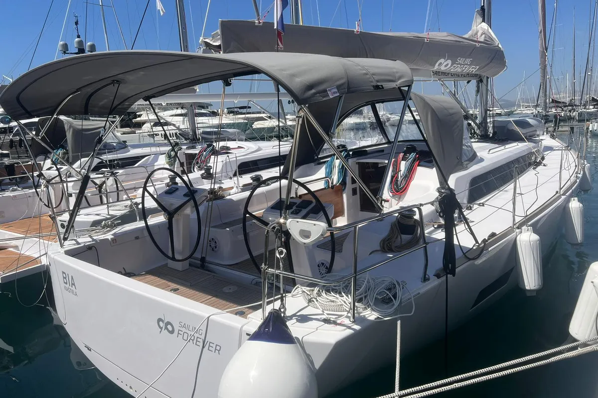 Cockpit of DEMETRA, a AD Boats Salona 46 sailboat at Grad Kaštela, Croatia