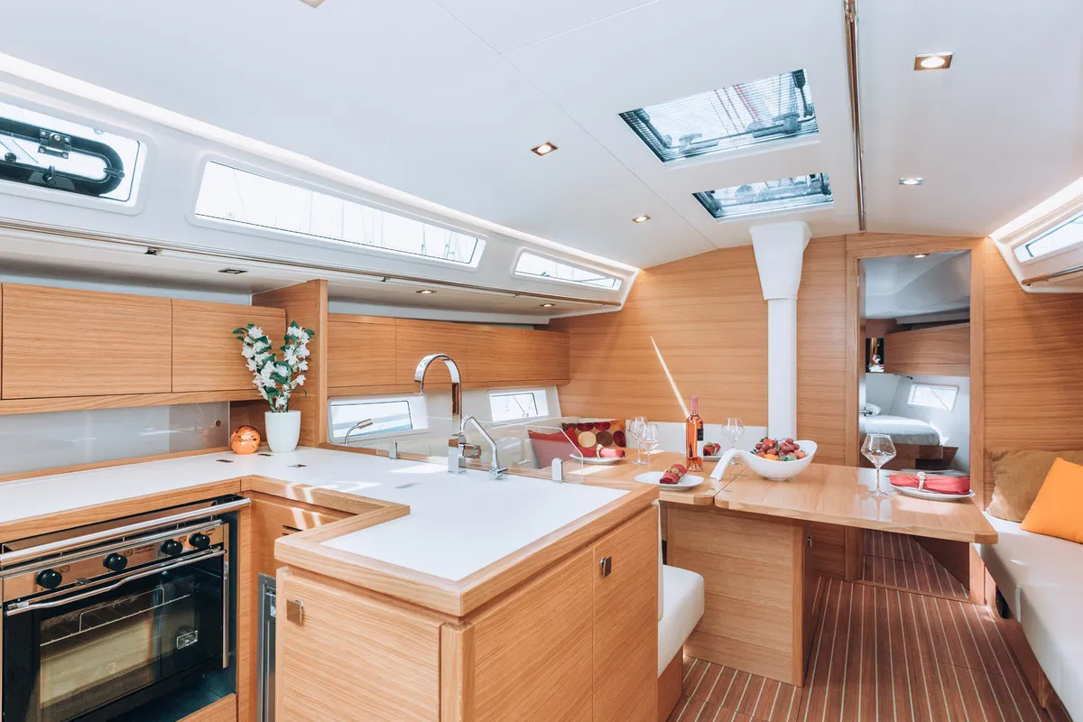 Salon of DEMETRA, a AD Boats Salona 46 sailboat at Grad Kaštela, Croatia