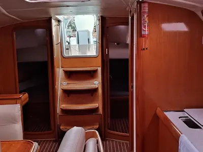 Salon of Tritonas, a Bavaria 38 Cruiser sailboat at Municipal Unit of Ellomenos, Greece