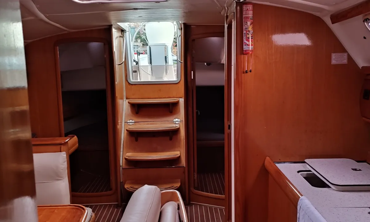 Salon of Tritonas, a Bavaria 38 Cruiser sailboat at Municipal Unit of Ellomenos, Greece