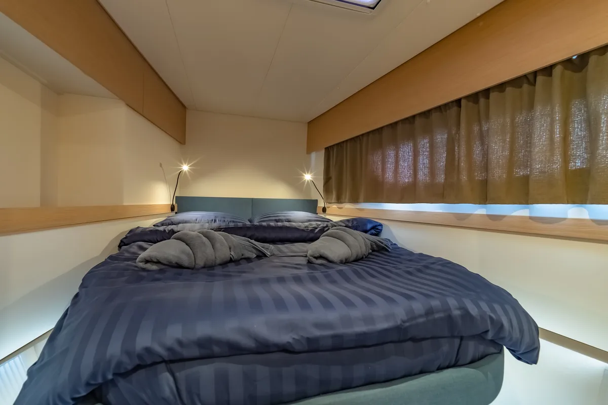 Cabin on Chammak Challo, a Fountaine Pajot Elba 45 catamaran at Mai Khao, Thailand