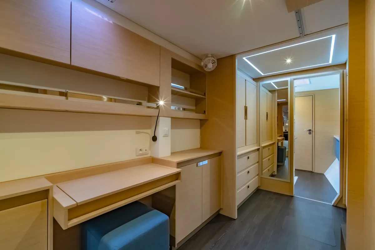 Cabin on Chammak Challo, a Fountaine Pajot Elba 45 catamaran at Mai Khao, Thailand