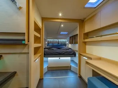Cabin on Chammak Challo, a Fountaine Pajot Elba 45 catamaran at Mai Khao, Thailand