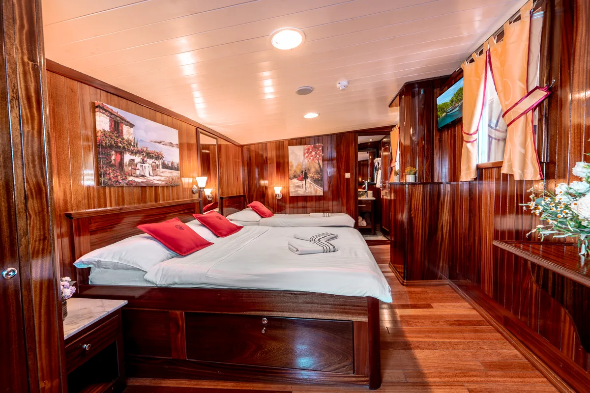 Cabin on Cesarica, a Gulet Motor sailer sailboat at Split, Croatia