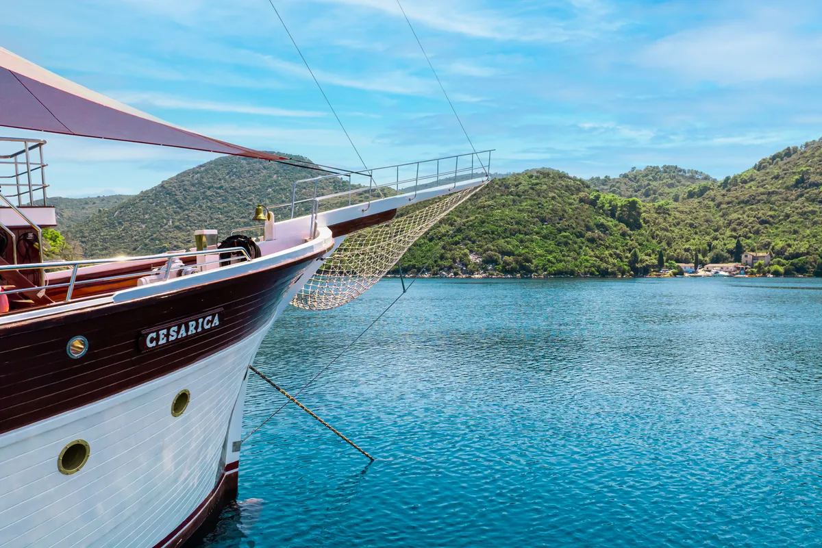 Exterior view of Cesarica, a Gulet Motor sailer sailboat at Split, Croatia