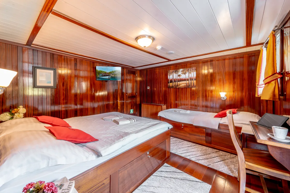 Cabin on Cesarica, a Gulet Motor sailer sailboat at Split, Croatia