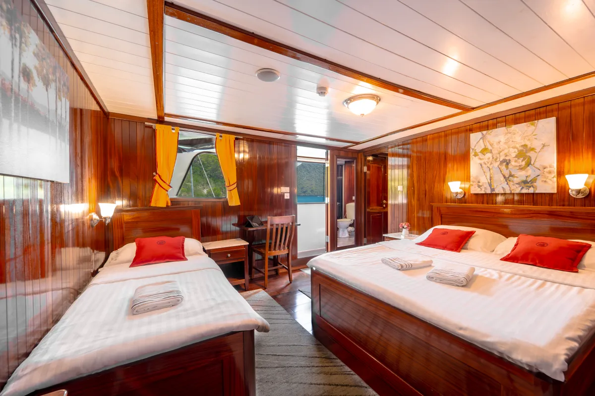 Cabin on Cesarica, a Gulet Motor sailer sailboat at Split, Croatia