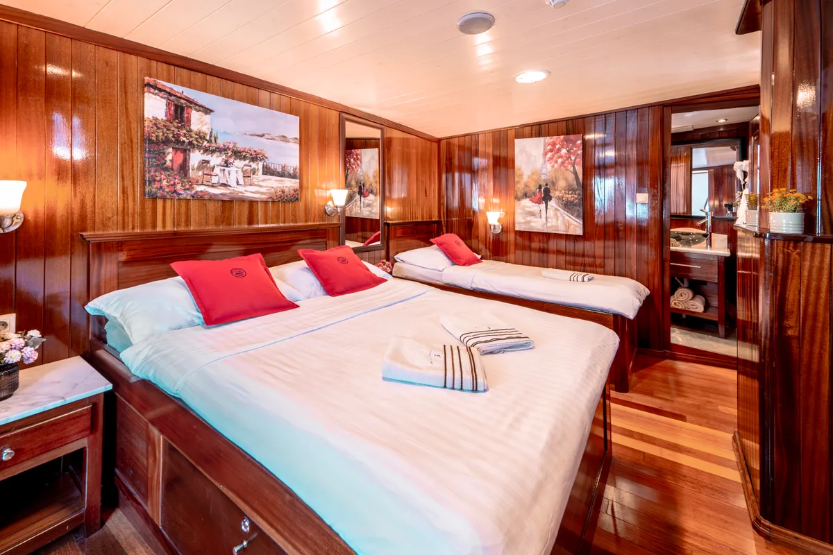 Cabin on Cesarica, a Gulet Motor sailer sailboat at Split, Croatia