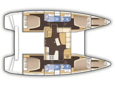 Floor plan of Avadele - Cabine 3 (Lagoon 42), a Lagoon 42 catamaran at Hyères, France