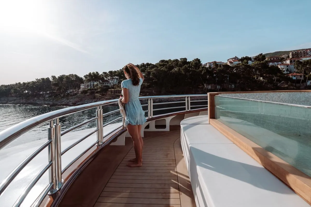 Deck of Freedom, a Gulet Motoryacht motor yacht at Split, Croatia