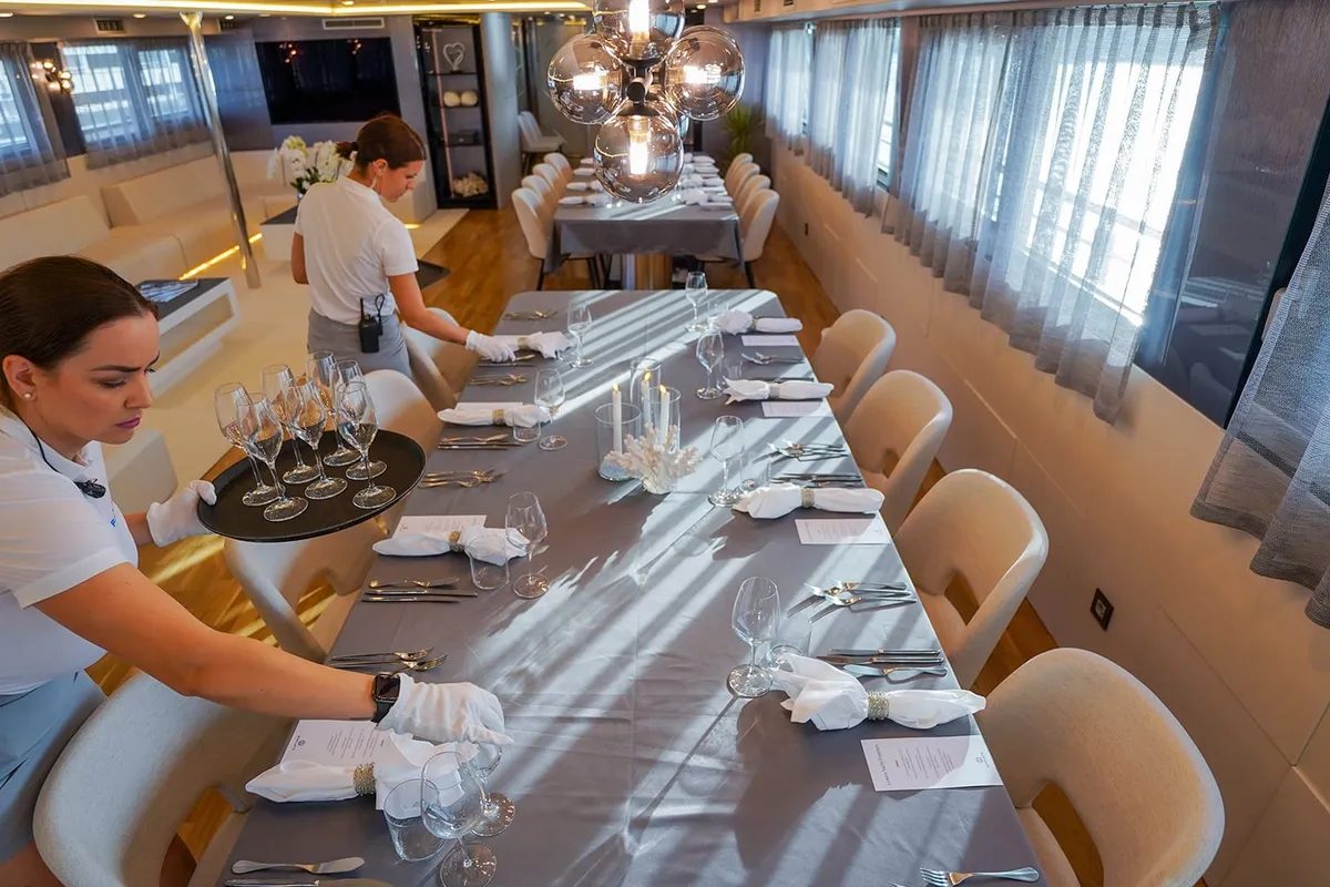 Salon of Freedom, a Gulet Motoryacht motor yacht at Split, Croatia